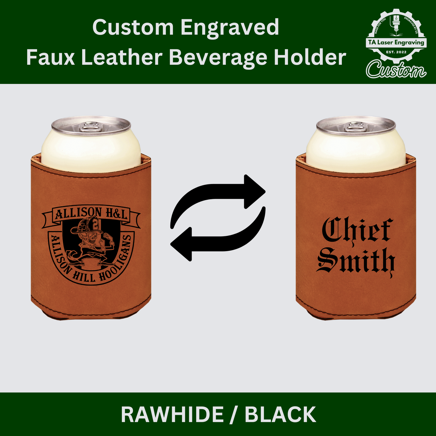 Allison Hill Beverage Holder - Faux Leather - Can Duster