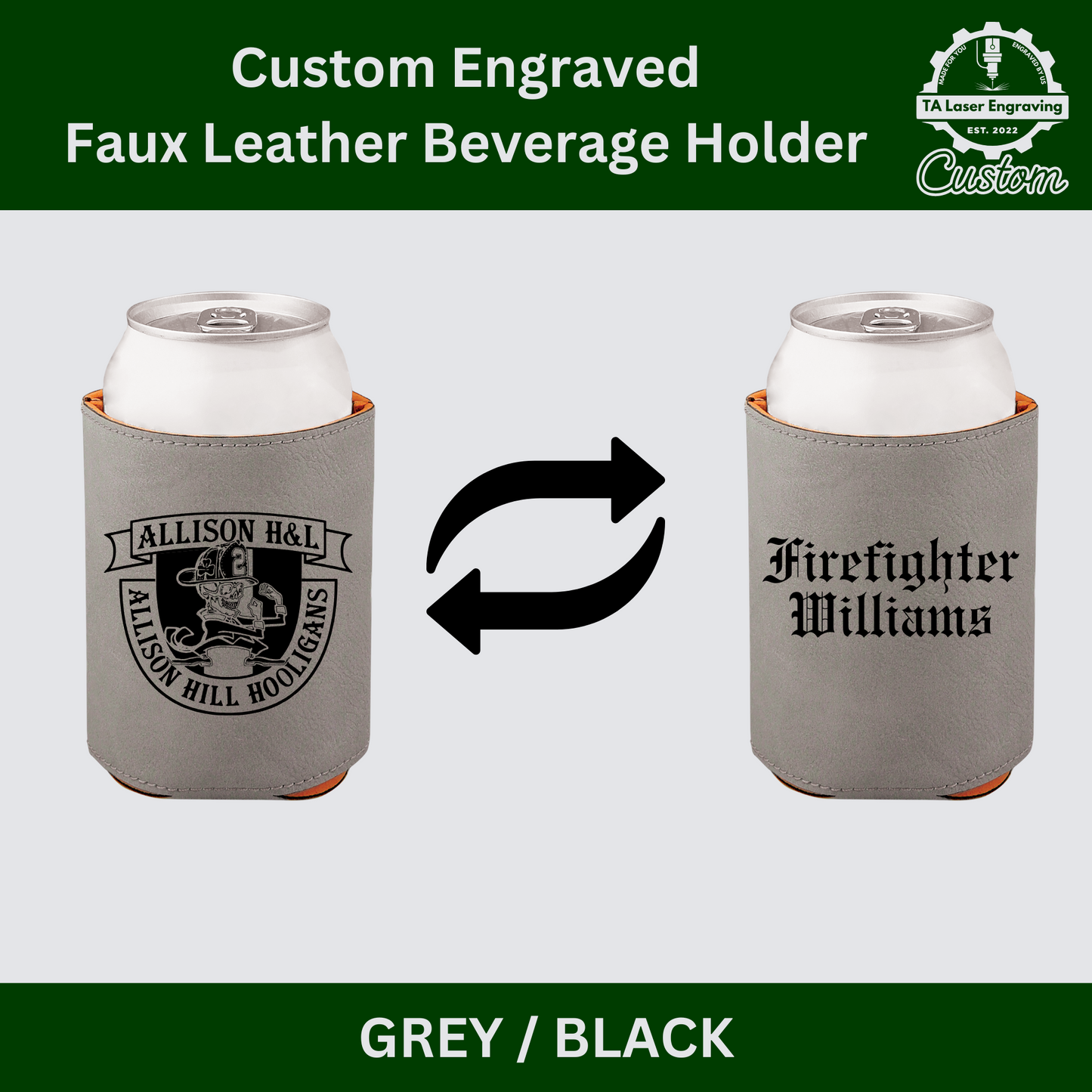 Allison Hill Beverage Holder - Faux Leather - Can Duster