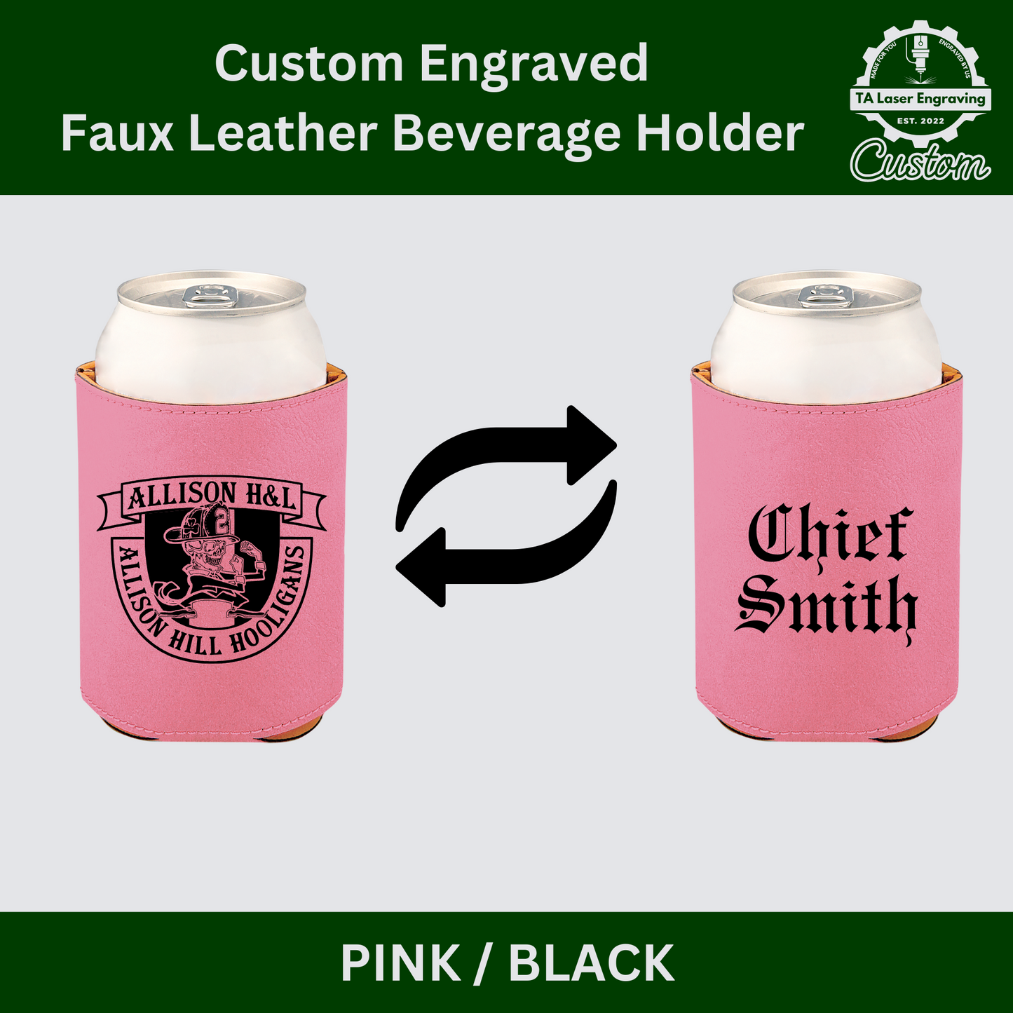 Allison Hill Beverage Holder - Faux Leather - Can Duster